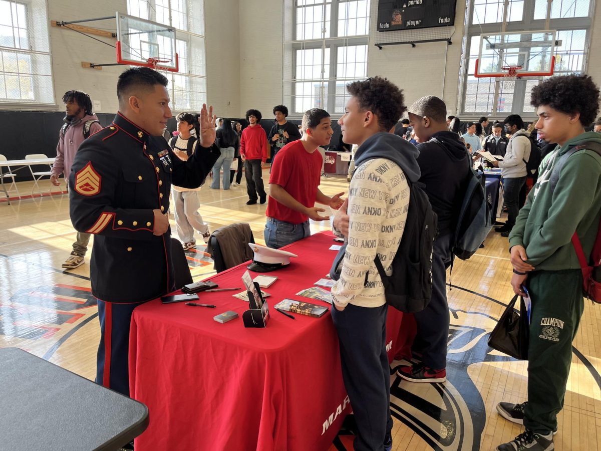 TCA students got a chance to learn more about the Marines.  